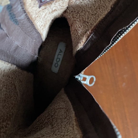 Brown Leather Double Zip Ankle Boot with Lug Sole - Picture 7 of 9